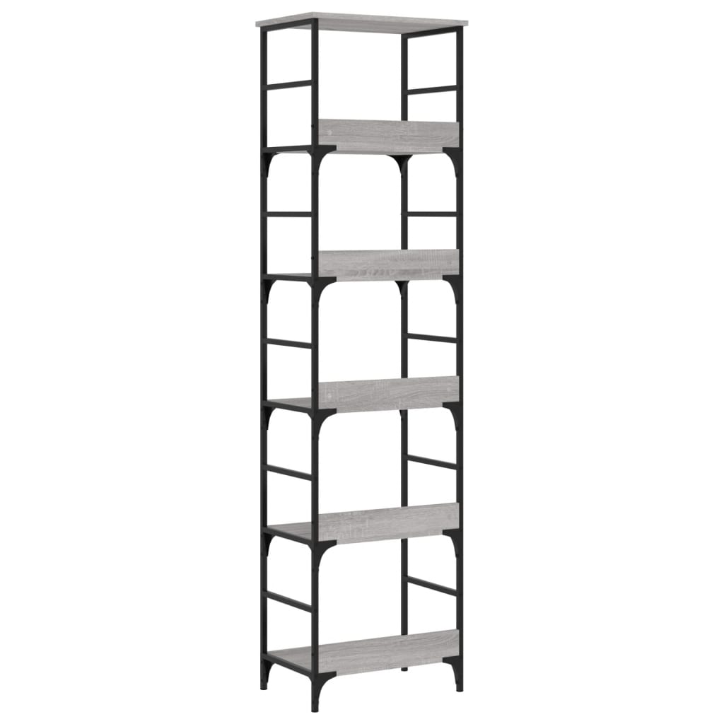 Boekenrek 50x33x188,5 cm bewerkt hout grijs sonoma eikenkleurig