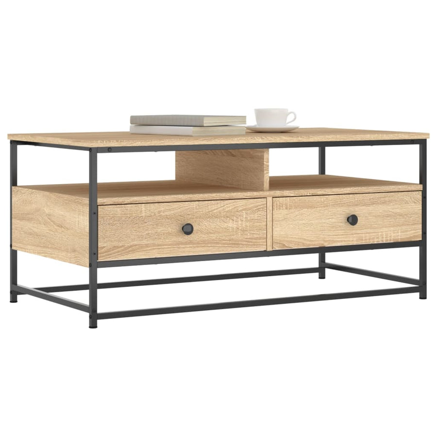 Salontafel Bewerkt Hout Kleurig 100 x 51 x 45 cm Sonoma eiken