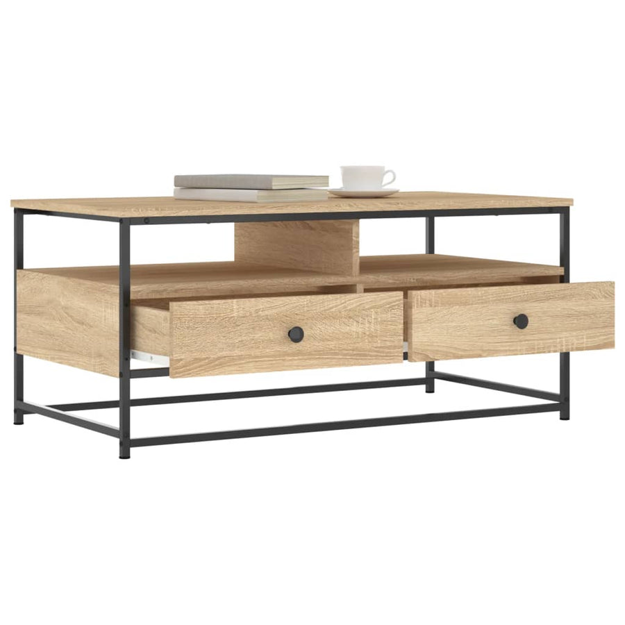 Salontafel Bewerkt Hout Kleurig 100 x 51 x 45 cm Sonoma eiken