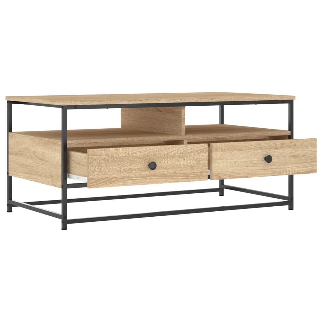 Salontafel Bewerkt Hout Kleurig 100 x 51 x 45 cm Sonoma eiken