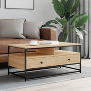 Salontafel 100x51x45 cm bewerkt hout sonoma eiken