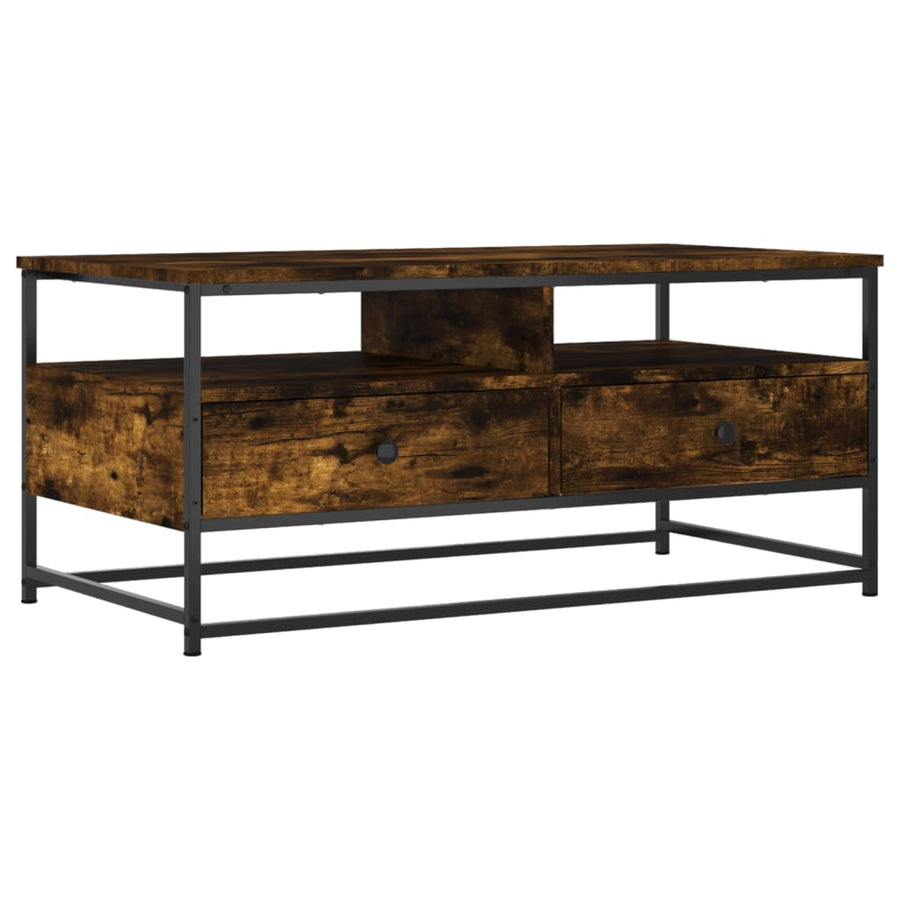 Salontafel Bewerkt Hout Kleurig 100 x 51 x 45 cm Gerookt eiken