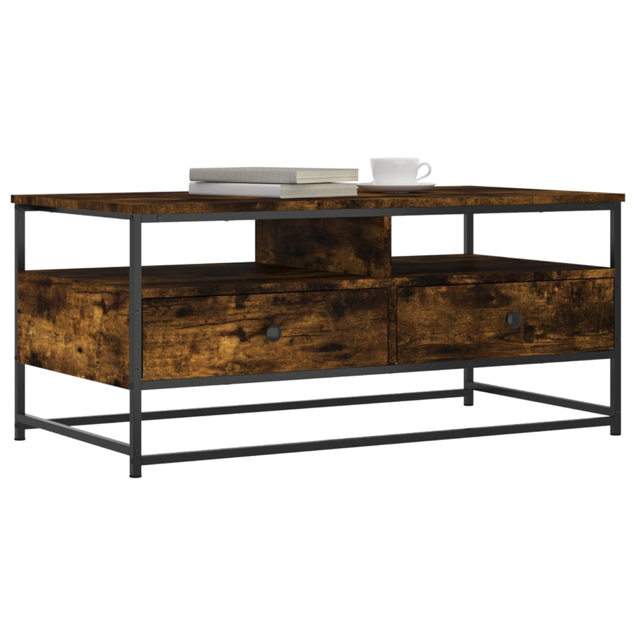 Salontafel Bewerkt Hout Kleurig 100 x 51 x 45 cm Gerookt eiken