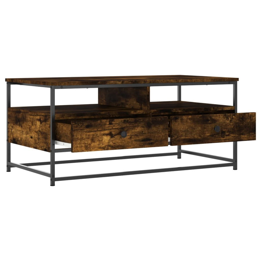 Salontafel Bewerkt Hout Kleurig 100 x 51 x 45 cm Gerookt eiken