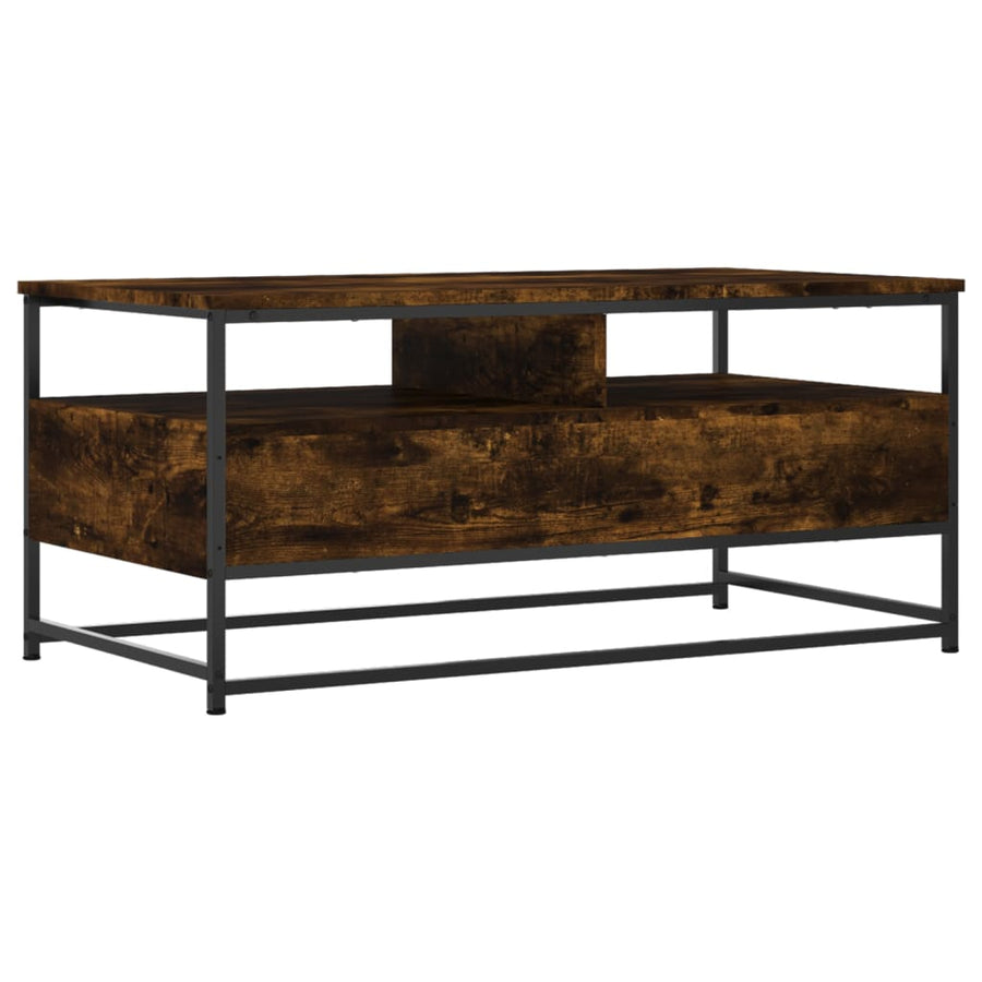 Salontafel Bewerkt Hout Kleurig 100 x 51 x 45 cm Gerookt eiken