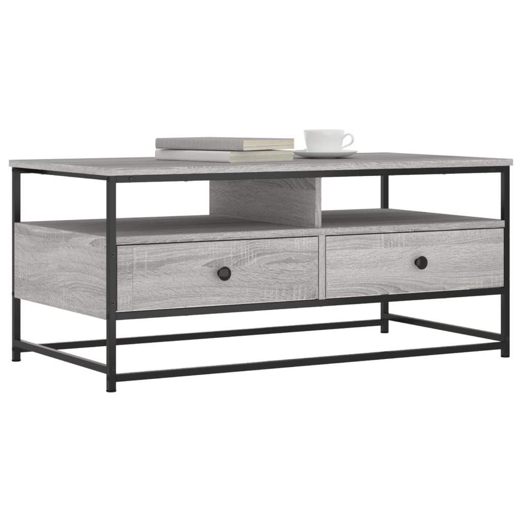 Salontafel Bewerkt Hout 100 x 51 x 45 cm Grijs sonoma