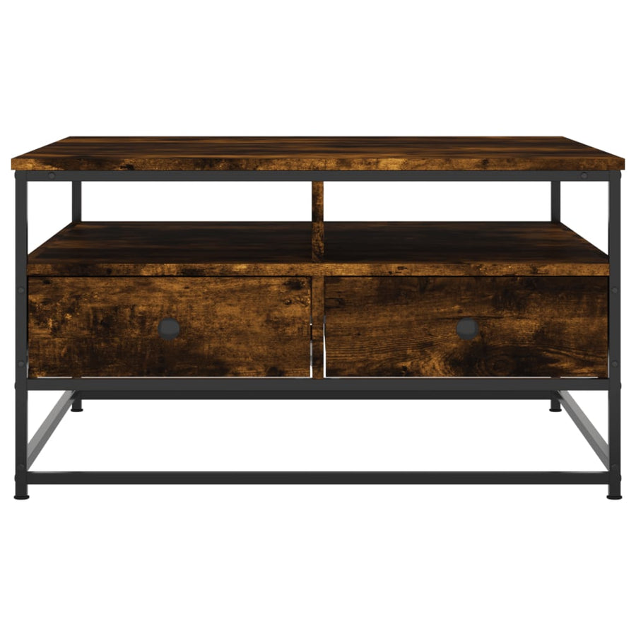 Salontafel Bewerkt Hout Kleurig 80 x 80 x 45 cm Gerookt eiken