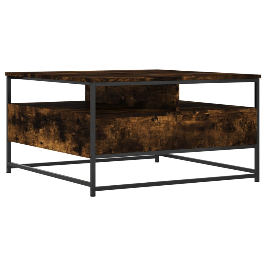 Salontafel Bewerkt Hout Kleurig 80 x 80 x 45 cm Gerookt eiken