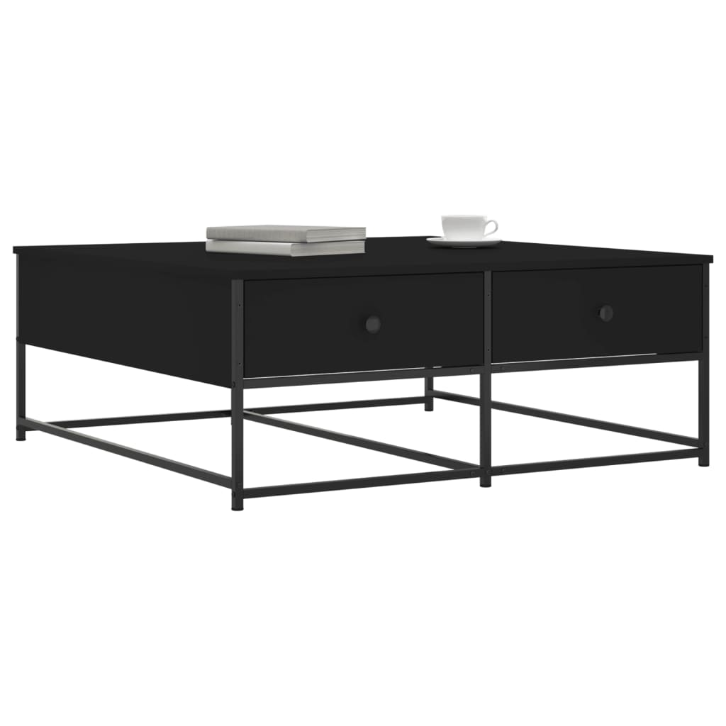 Salontafel Bewerkt Hout 100 x 99 x 40 cm Zwart