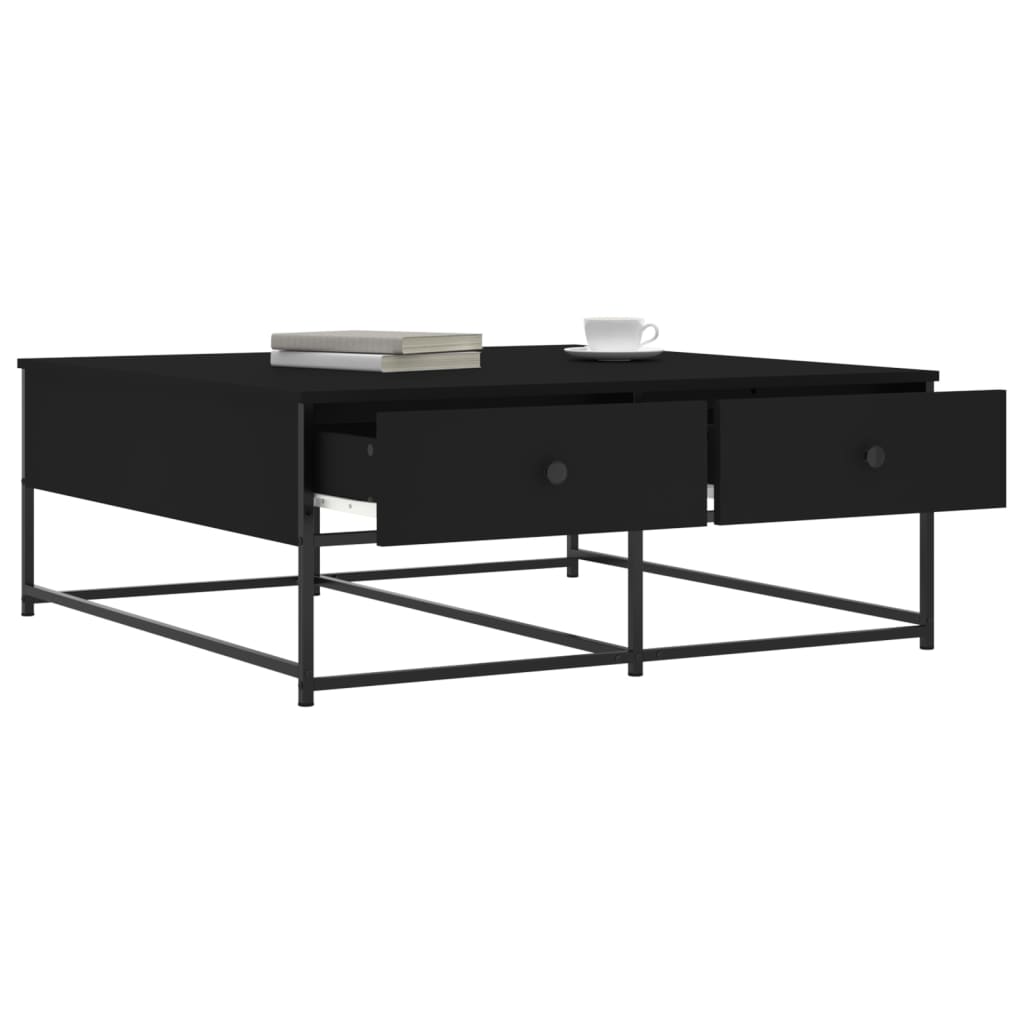 Salontafel Bewerkt Hout 100 x 99 x 40 cm Zwart