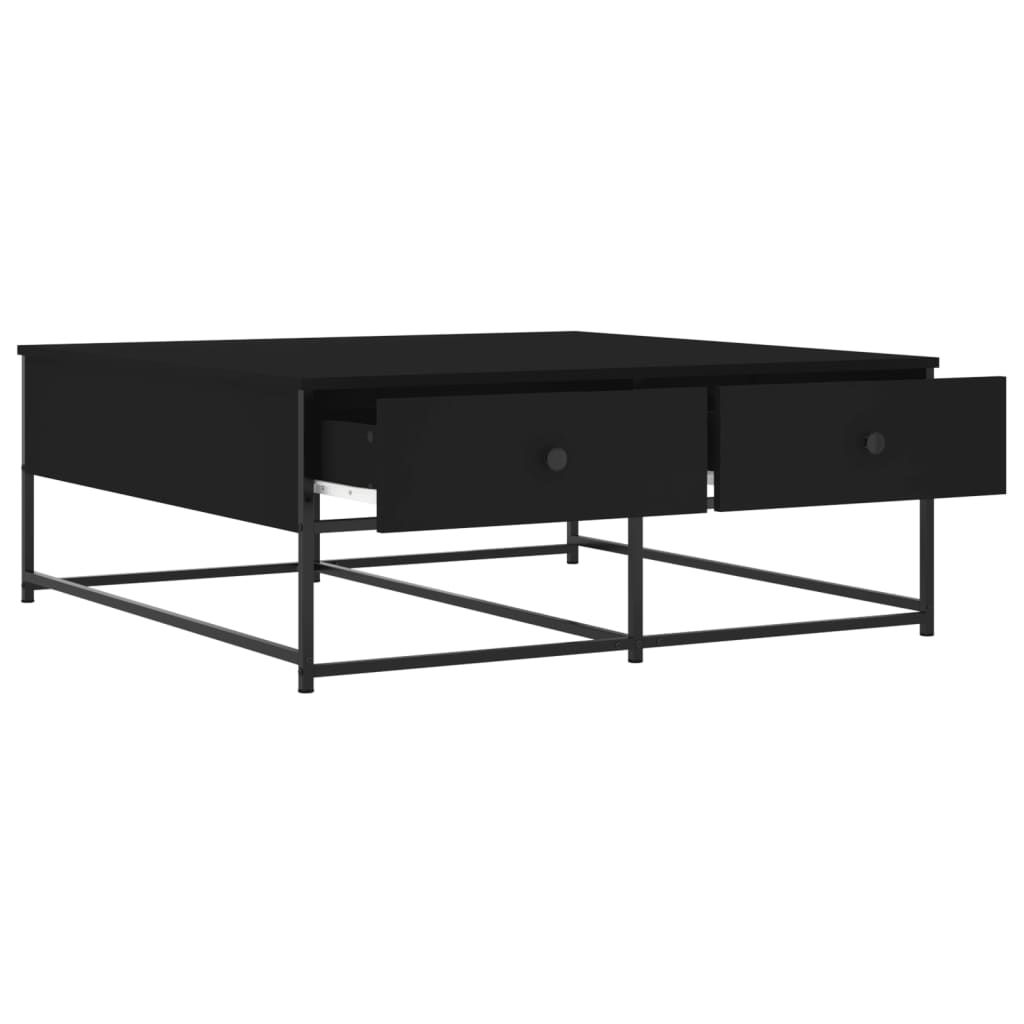 Salontafel Bewerkt Hout 100 x 99 x 40 cm Zwart