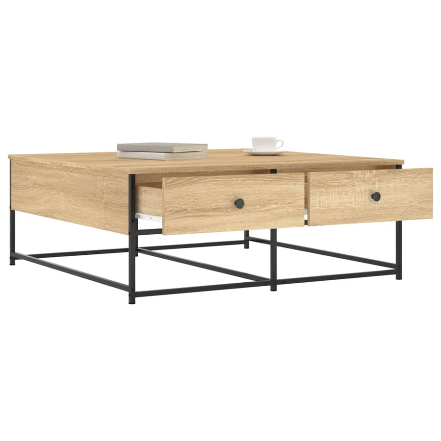 Salontafel Bewerkt Hout Kleurig 100 x 99 x 40 cm Sonoma eiken