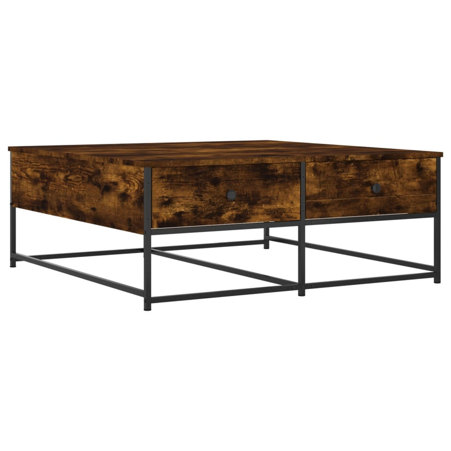 Salontafel Bewerkt Hout Kleurig 100 x 99 x 40 cm Gerookt eiken