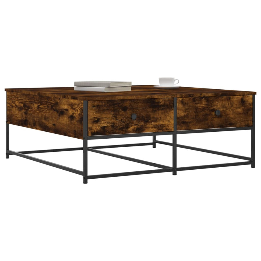 Salontafel Bewerkt Hout Kleurig 100 x 99 x 40 cm Gerookt eiken