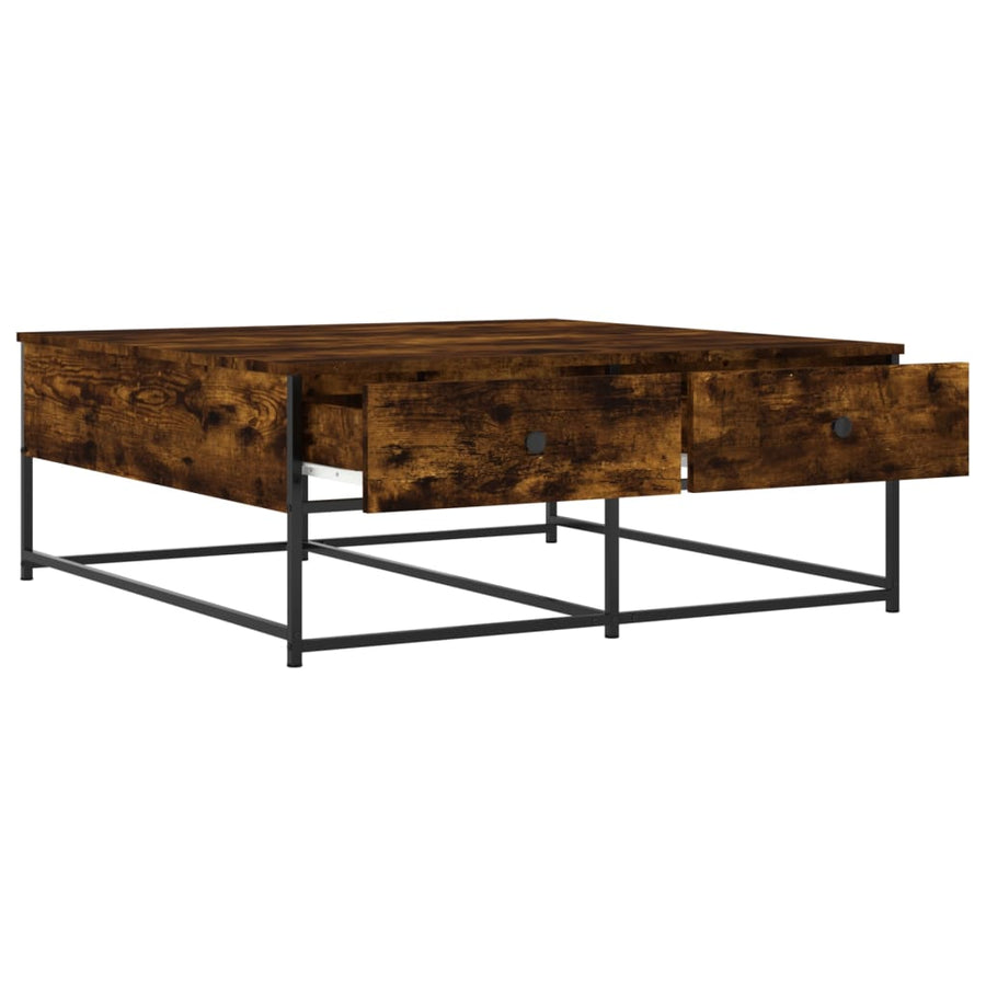 Salontafel Bewerkt Hout Kleurig 100 x 99 x 40 cm Gerookt eiken