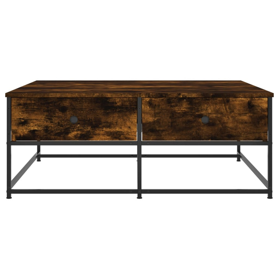 Salontafel Bewerkt Hout Kleurig 100 x 99 x 40 cm Gerookt eiken