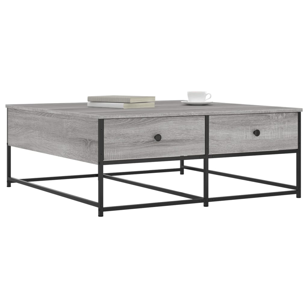 Salontafel Bewerkt Hout 100 x 99 x 40 cm Grijs sonoma