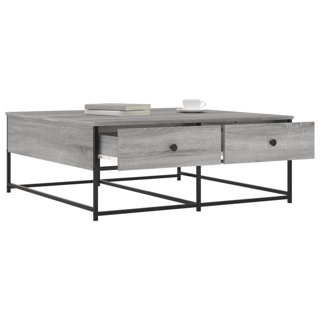 Salontafel Bewerkt Hout 100 x 99 x 40 cm Grijs sonoma