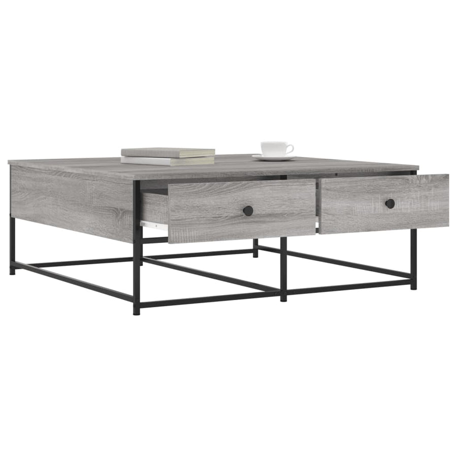 Salontafel Bewerkt Hout 100 x 99 x 40 cm Grijs sonoma