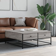 Salontafel 100x99x40 cm bewerkt hout grijs
