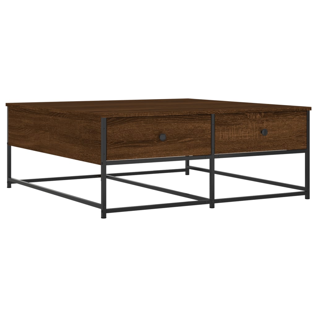 Salontafel Bewerkt Hout Bruin Eikenkleur 100 x 99 x 40 cm Bruineiken