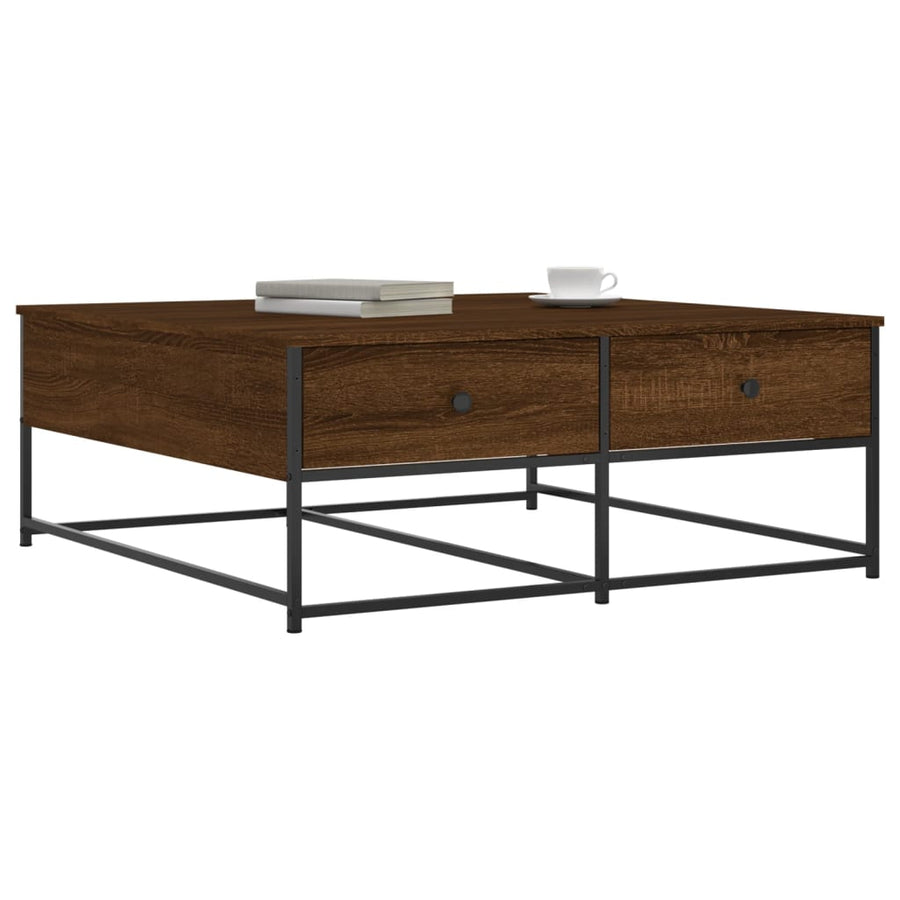 Salontafel Bewerkt Hout Bruin Eikenkleur 100 x 99 x 40 cm Bruineiken