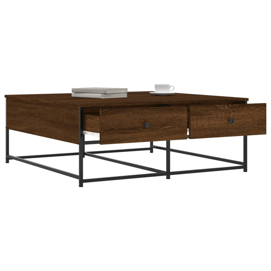 Salontafel Bewerkt Hout Bruin Eikenkleur 100 x 99 x 40 cm Bruineiken