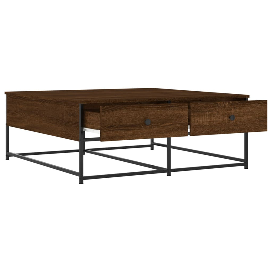 Salontafel Bewerkt Hout Bruin Eikenkleur 100 x 99 x 40 cm Bruineiken
