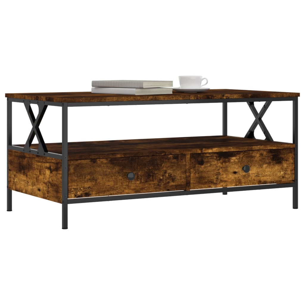 Salontafel 00X5X45 Cm Bewerkt Hout Kleurig Gerookt eiken
