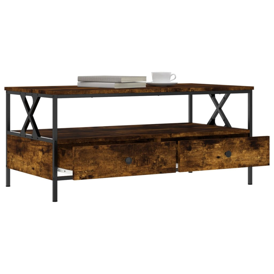 Salontafel 00X5X45 Cm Bewerkt Hout Kleurig Gerookt eiken