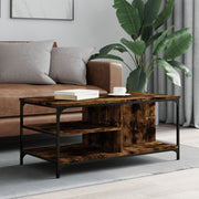 Salontafel 100x50x45 cm bewerkt hout gerookt eiken