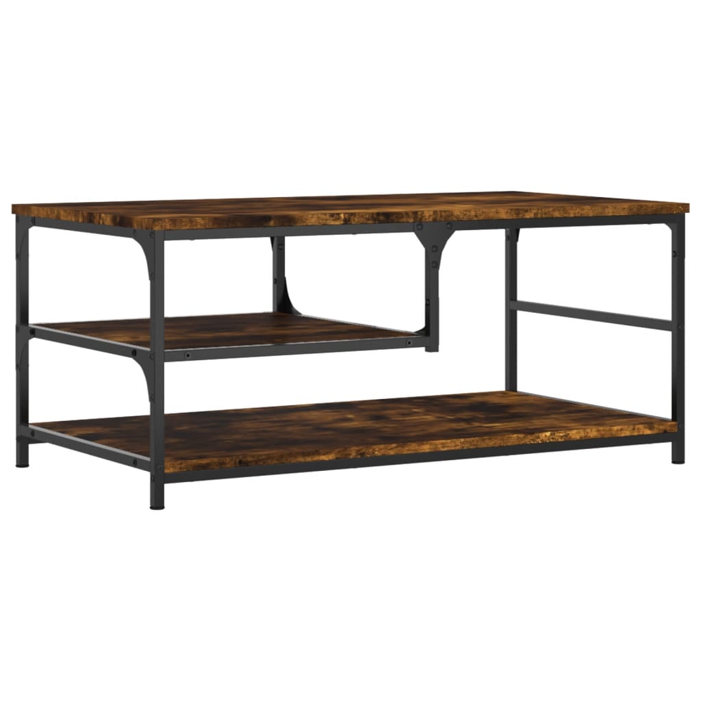 Salontafel 90x49x40 cm bewerkt hout gerookt eikenkleurig