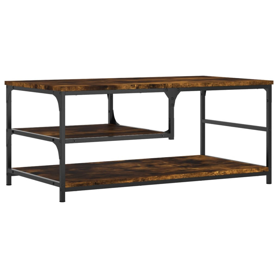 Salontafel 90x49x40 cm bewerkt hout gerookt eikenkleurig