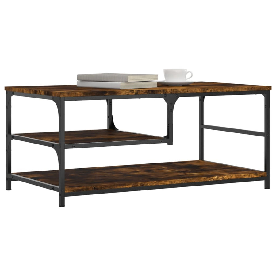 Salontafel 90x49x40 cm bewerkt hout gerookt eikenkleurig