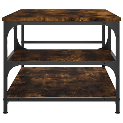 Salontafel 90x49x40 cm bewerkt hout gerookt eikenkleurig