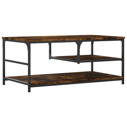 Salontafel 90x49x40 cm bewerkt hout gerookt eikenkleurig