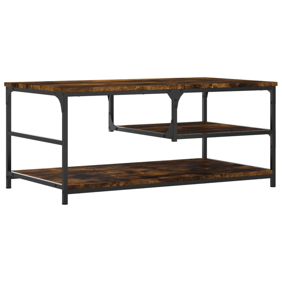 Salontafel 90x49x40 cm bewerkt hout gerookt eikenkleurig
