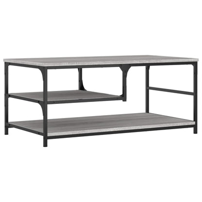 Salontafel 90x49x40 cm bewerkt hout grijs sonoma eikenkleurig