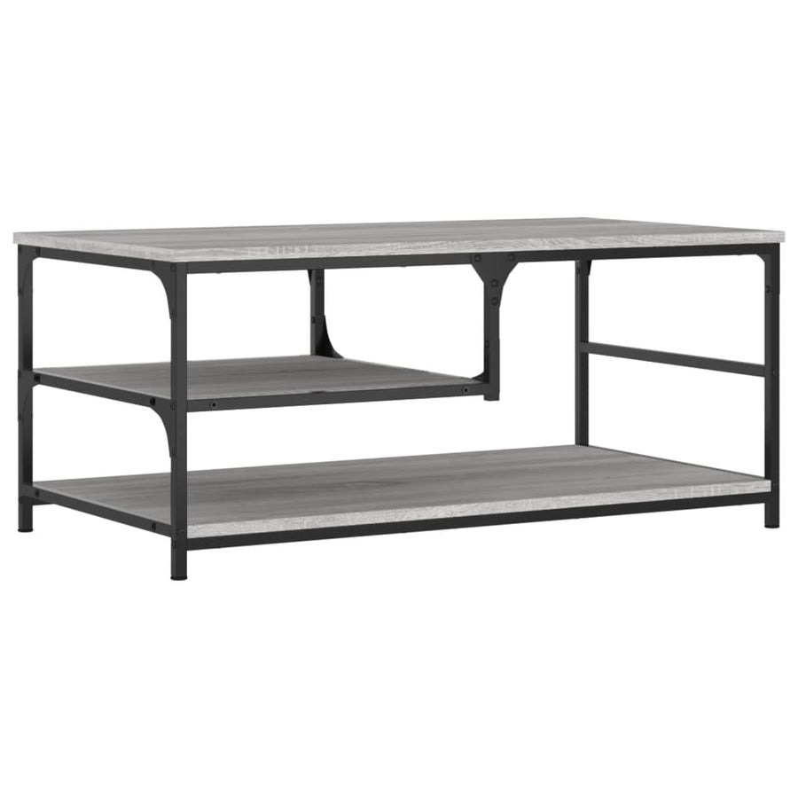 Salontafel 90x49x40 cm bewerkt hout grijs sonoma eikenkleurig