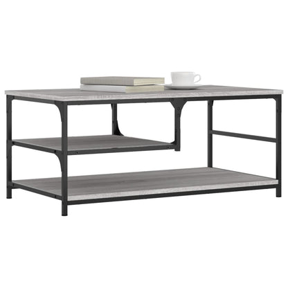 Salontafel 90x49x40 cm bewerkt hout grijs sonoma eikenkleurig