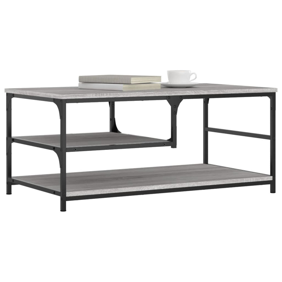 Salontafel 90x49x40 cm bewerkt hout grijs sonoma eikenkleurig