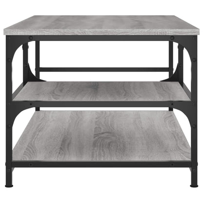 Salontafel 90x49x40 cm bewerkt hout grijs sonoma eikenkleurig