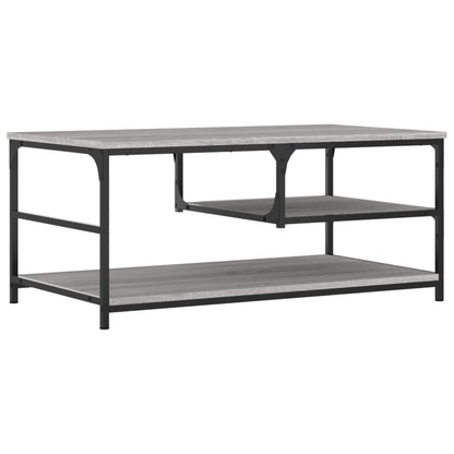 Salontafel 90x49x40 cm bewerkt hout grijs sonoma eikenkleurig