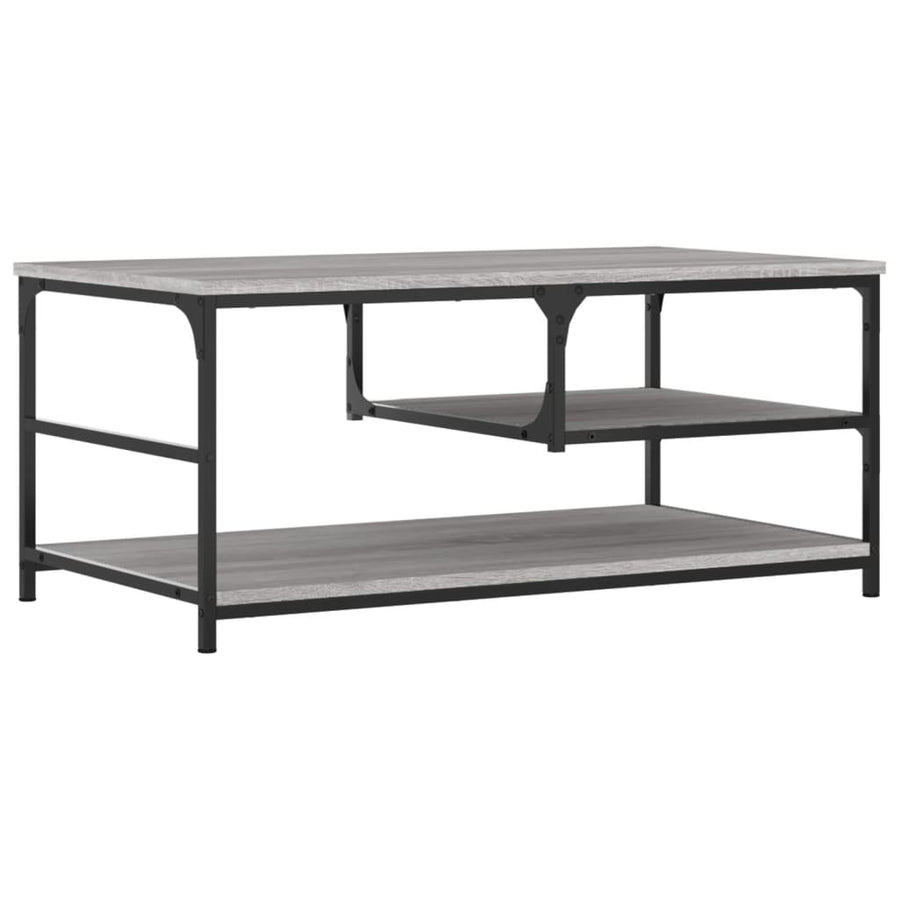 Salontafel 90x49x40 cm bewerkt hout grijs sonoma eikenkleurig