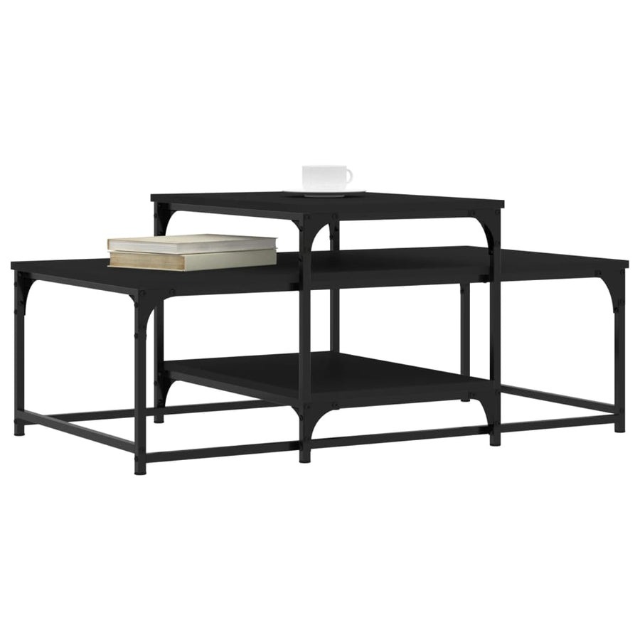 Salontafel 02X60X45 Cm Bewerkt Hout Zwart