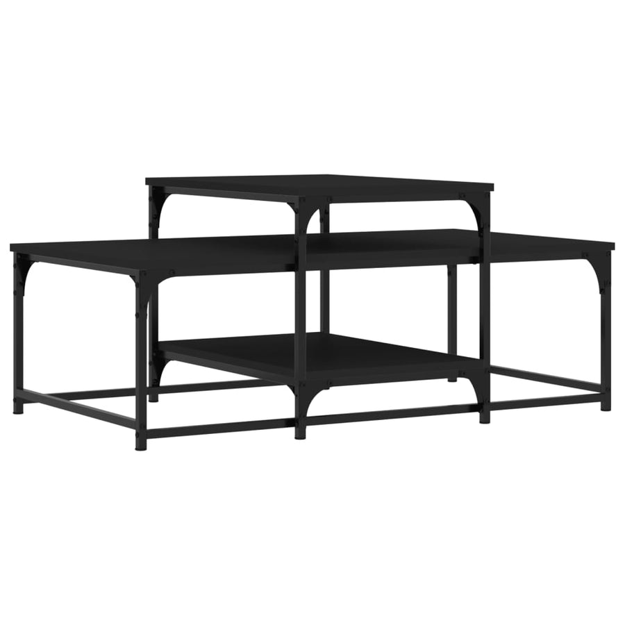 Salontafel 02X60X45 Cm Bewerkt Hout Zwart