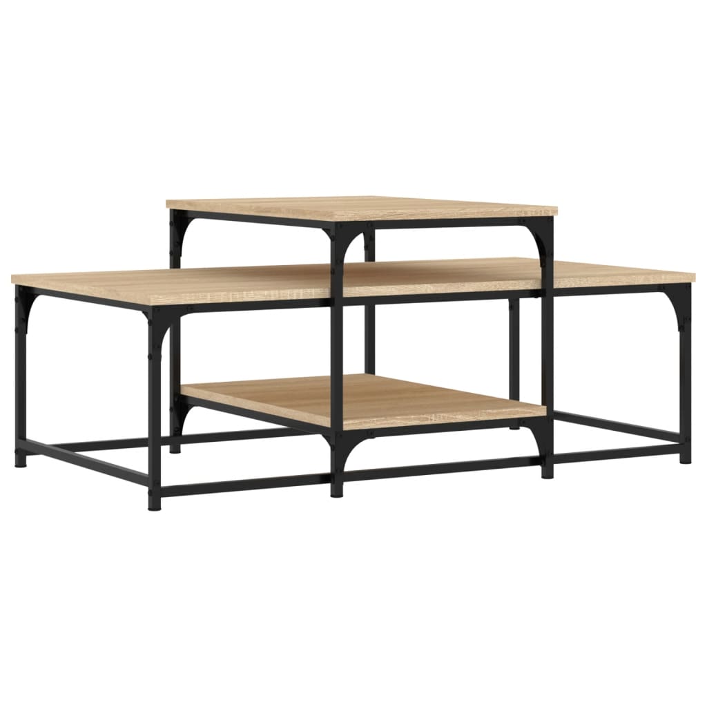 Salontafel 02X60X45 Cm Bewerkt Hout Kleurig Sonoma eiken