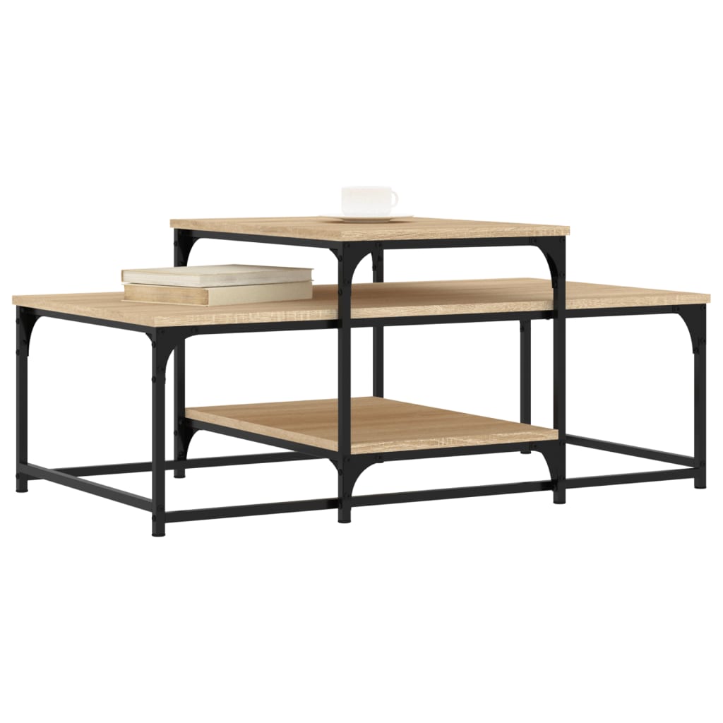 Salontafel 02X60X45 Cm Bewerkt Hout Kleurig Sonoma eiken