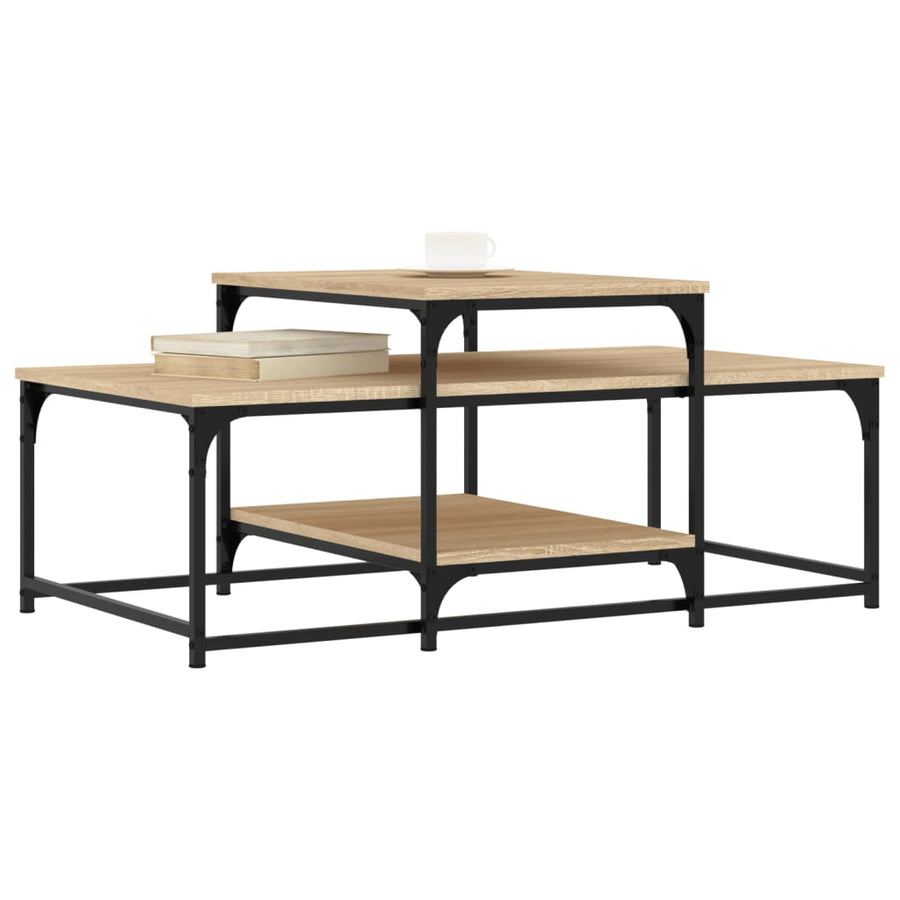 Salontafel 02X60X45 Cm Bewerkt Hout Kleurig Sonoma eiken
