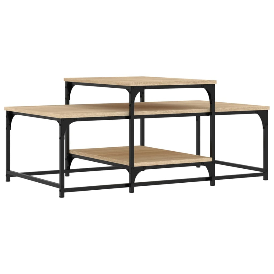 Salontafel 02X60X45 Cm Bewerkt Hout Kleurig Sonoma eiken